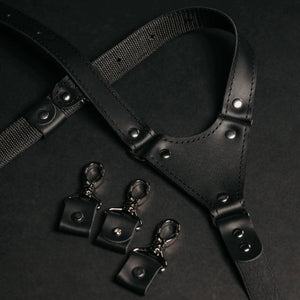 Genuine Leather Suspenders for Men's with Buckle | Black - Skin and Skin