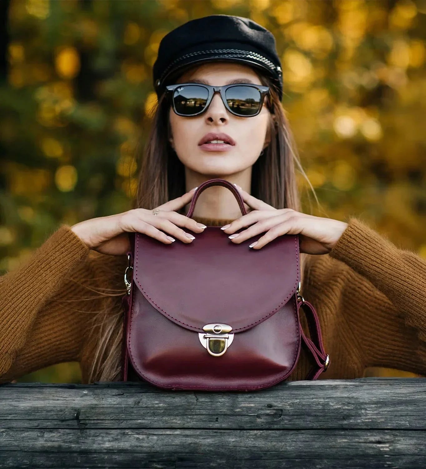 Жіноча шкіряна сумка через плече | Blossom