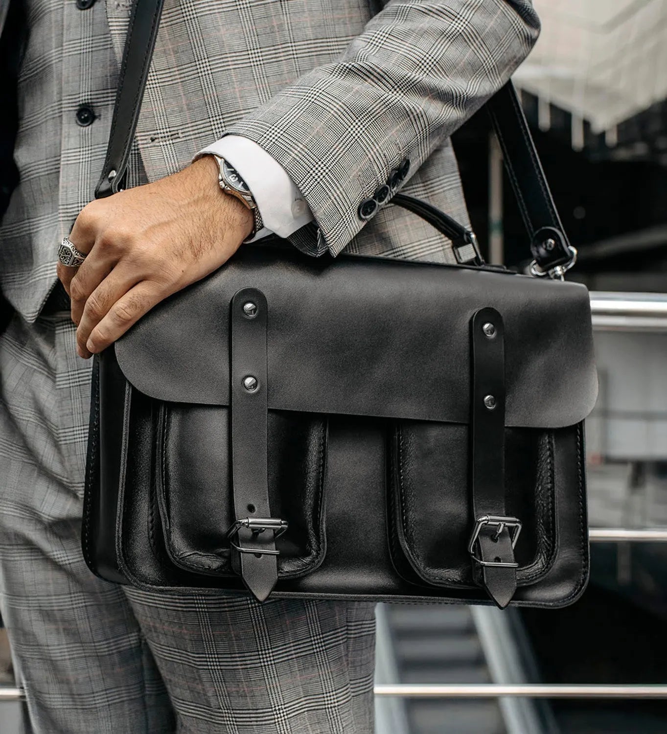 Сумка-портфель з натуральної шкіри | Barrister