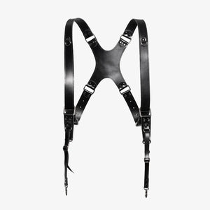 Leather Double Camera Harness - Matted | Black - Skin and Skin