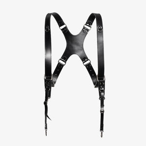 Leather Double Camera Harness | Black - Skin and Skin