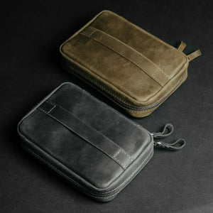 Organizer for Cables & Tech with Zip Closure | Olive Green - Skin and Skin