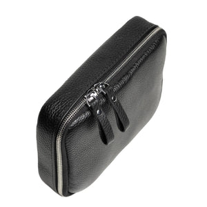 Leather Tech Organizer for Daily Use | Grainy Black - Skin and Skin