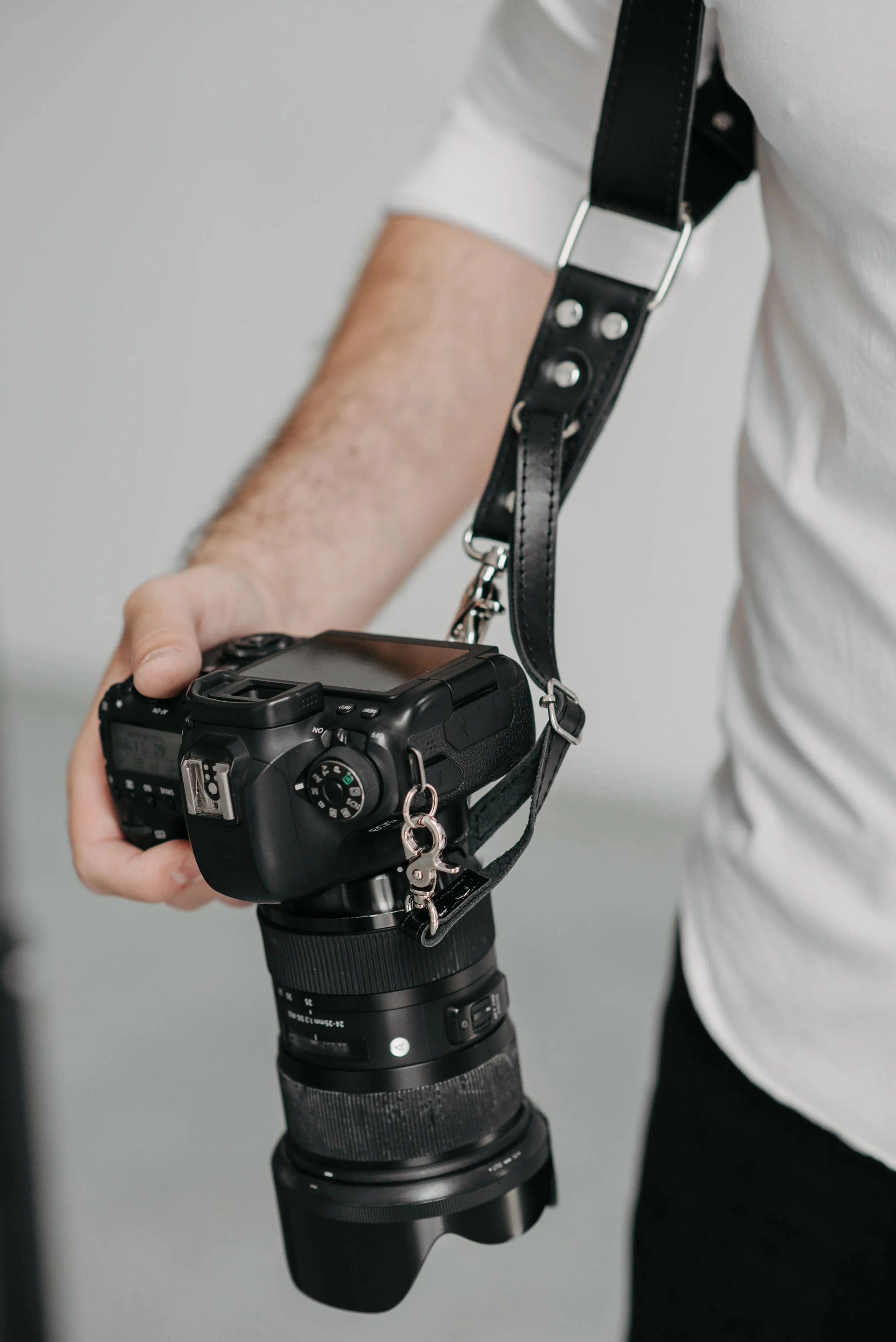 Leather Double Camera Harness | Black - Skin and Skin