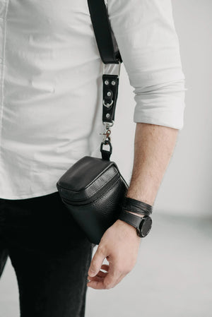 Leather Double Camera Harness | Black - Skin and Skin