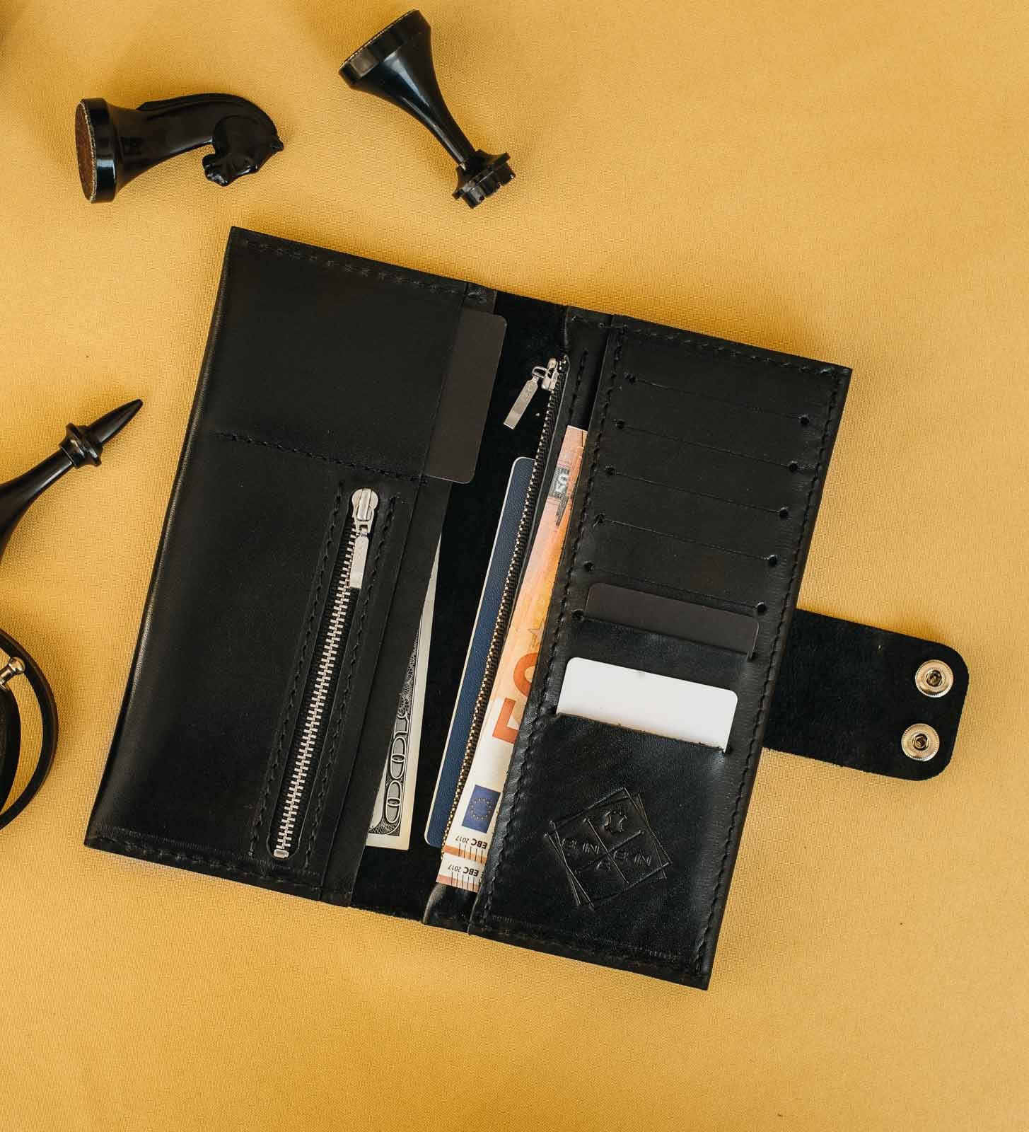 Шкіряне Портмоне із застібками | Columb М