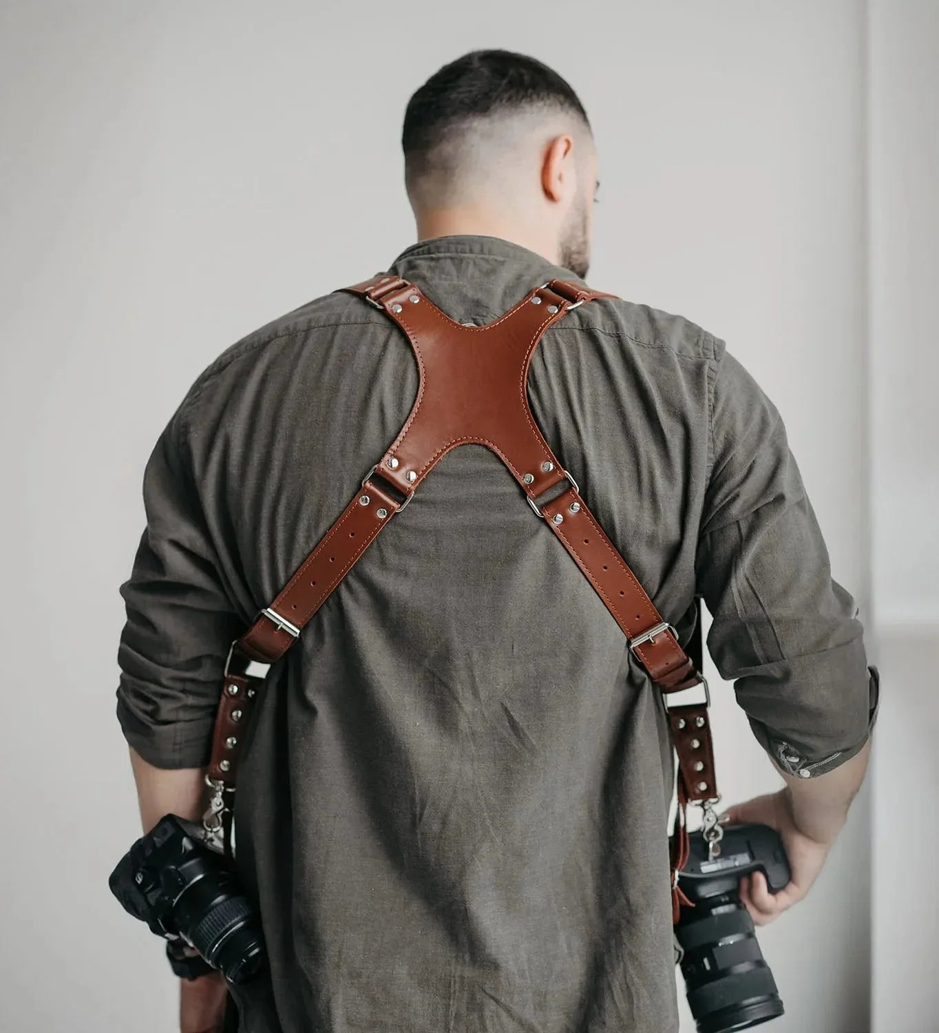 Ремінь для 2 камер з гладкої шкіри