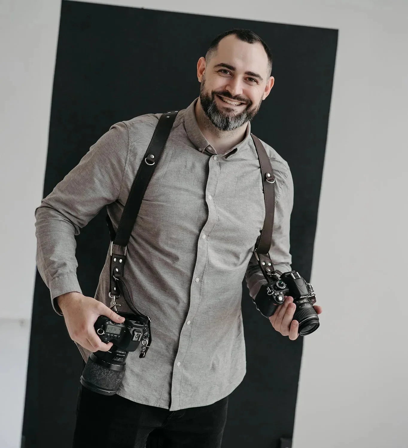 Ремінь для двох камеризі шкіри Crazy Horse | Нанесемо ваш логотип