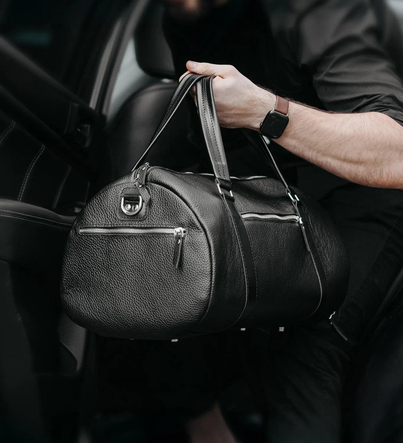 Дорожня сумка SportMode в зернистій шкірі | Для спортзалу та подорожей