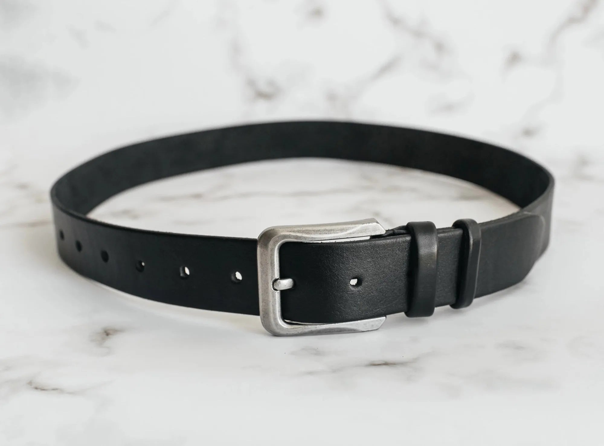 Veg Tanned Leather Belt | Smooth Black - Skin and Skin