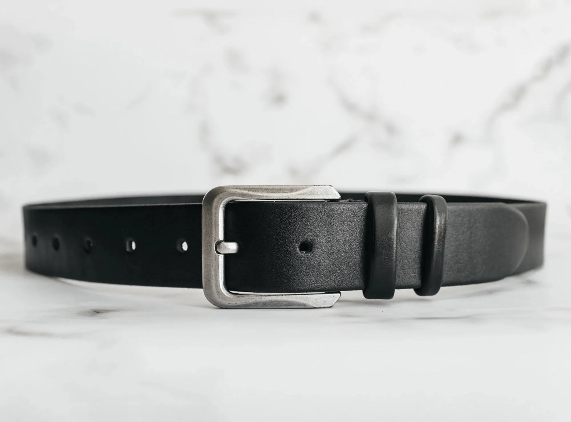 Veg Tanned Leather Belt | Smooth Black - Skin and Skin