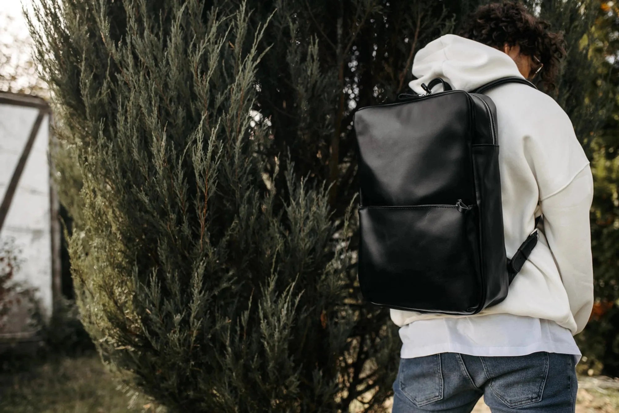 Leather Backpack for Laptop - Nomad | Black - Skin and Skin