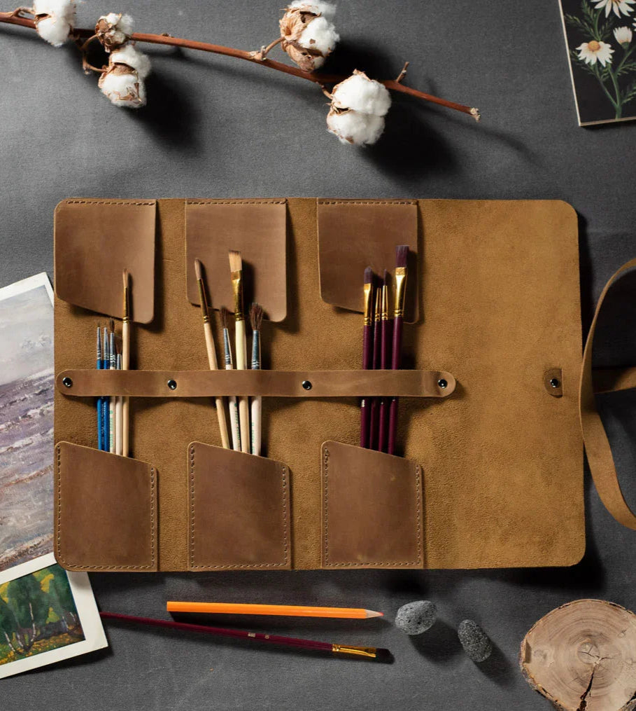 Скрутка-органайзер для пензлів зі шкіри Crazy Horse