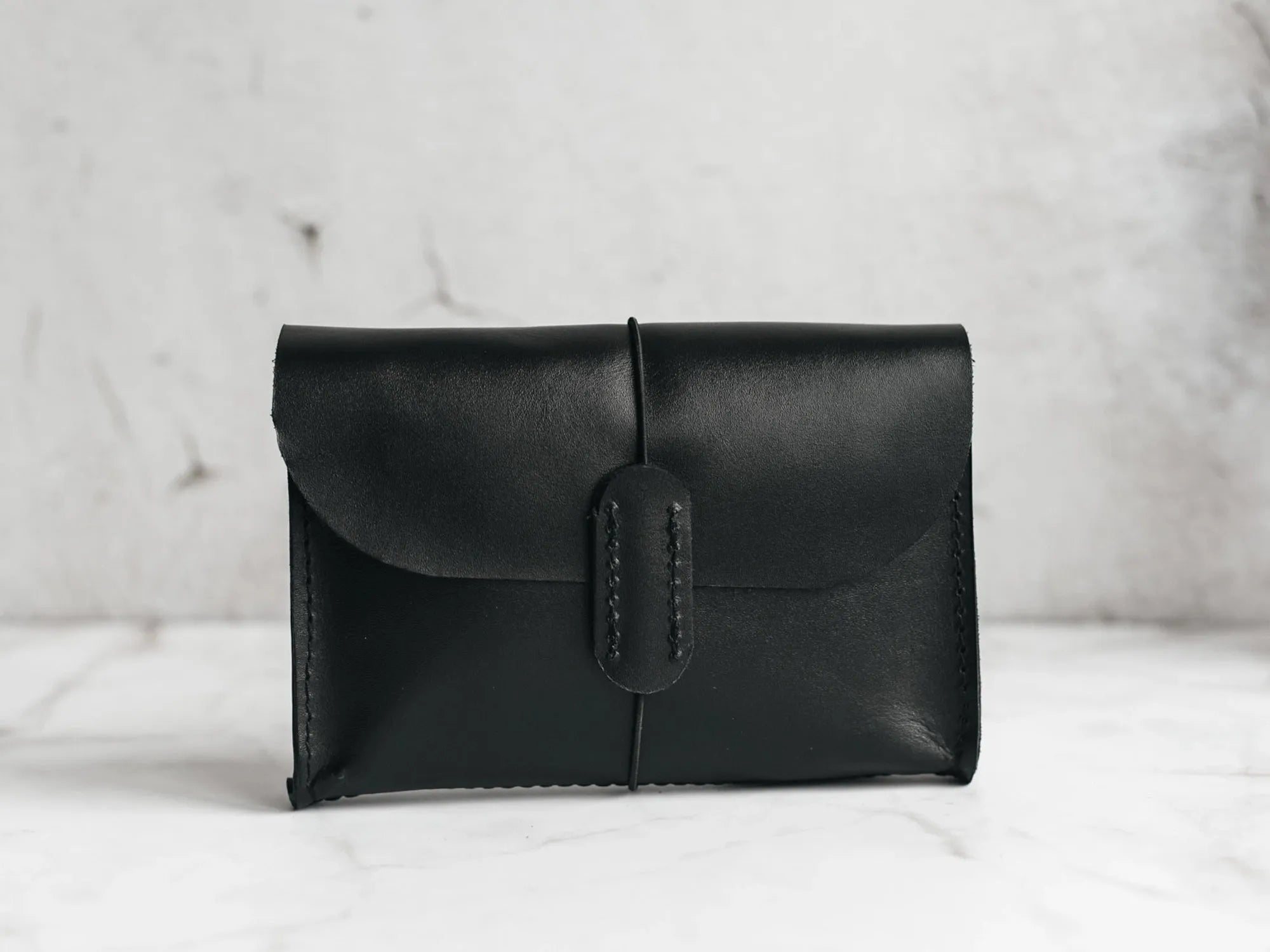 Leather Tech Pouch - Saver | Black - Skin and Skin