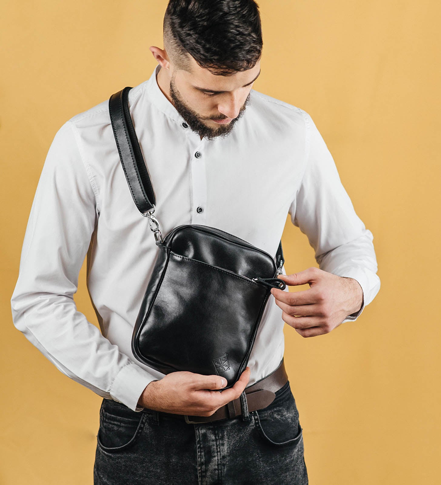 Шкіряна чоловіча сумка Weasy на щодень