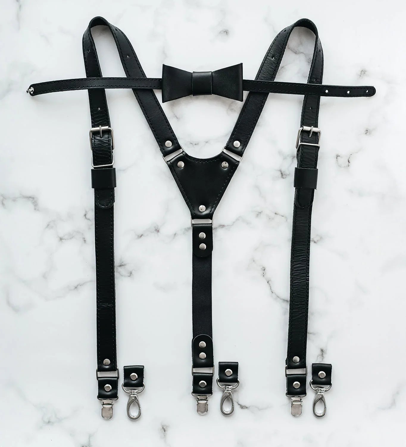 Шкіряні піддяжки з пряжками | 3 змінні кріплення