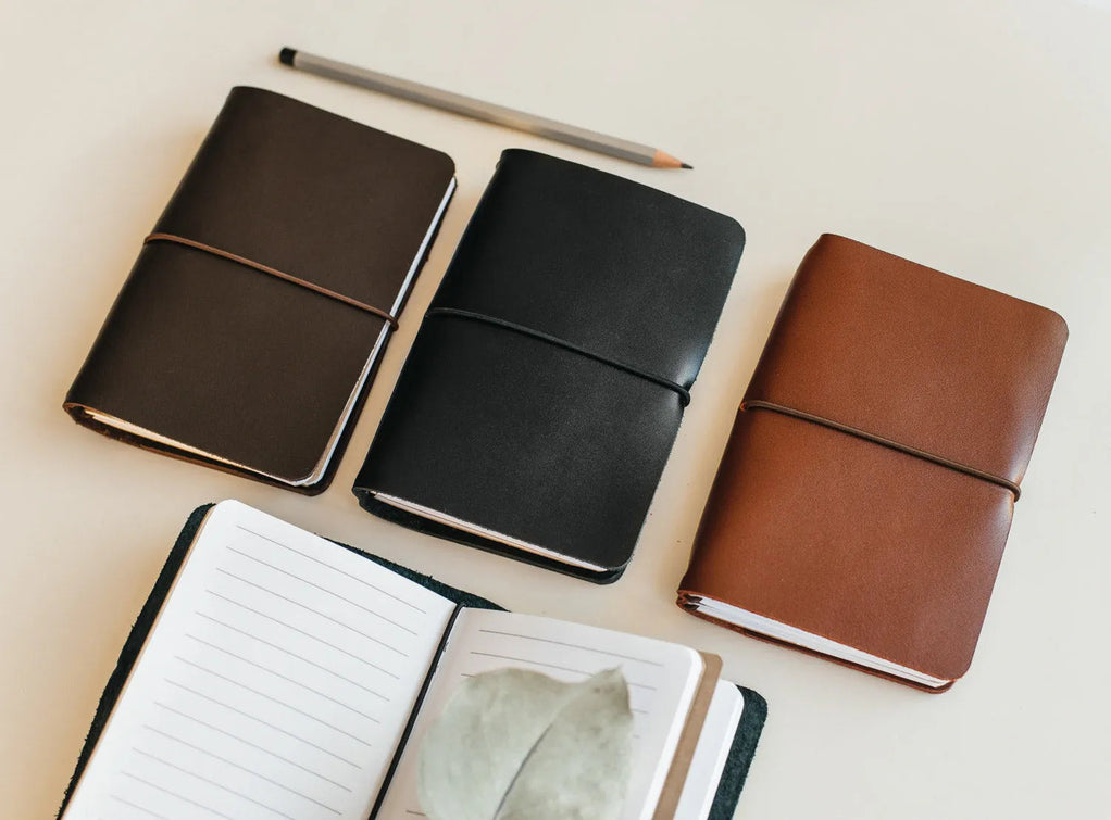 Leather Notebook cover A6, A5, B5, B6, A4 | Black - Skin and Skin