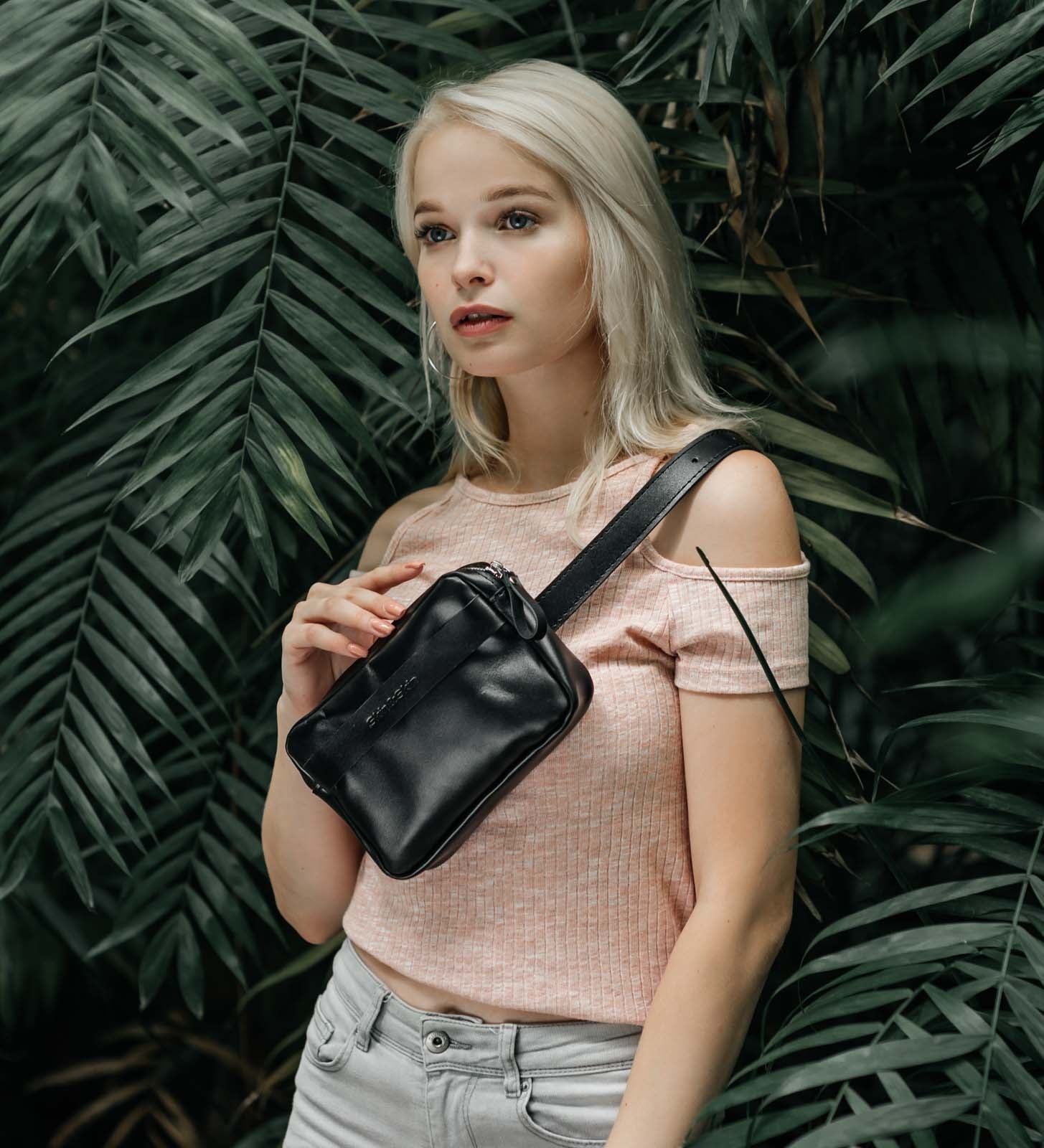 Шкіряна поясна сумка зі знімним ременем | Go Bag