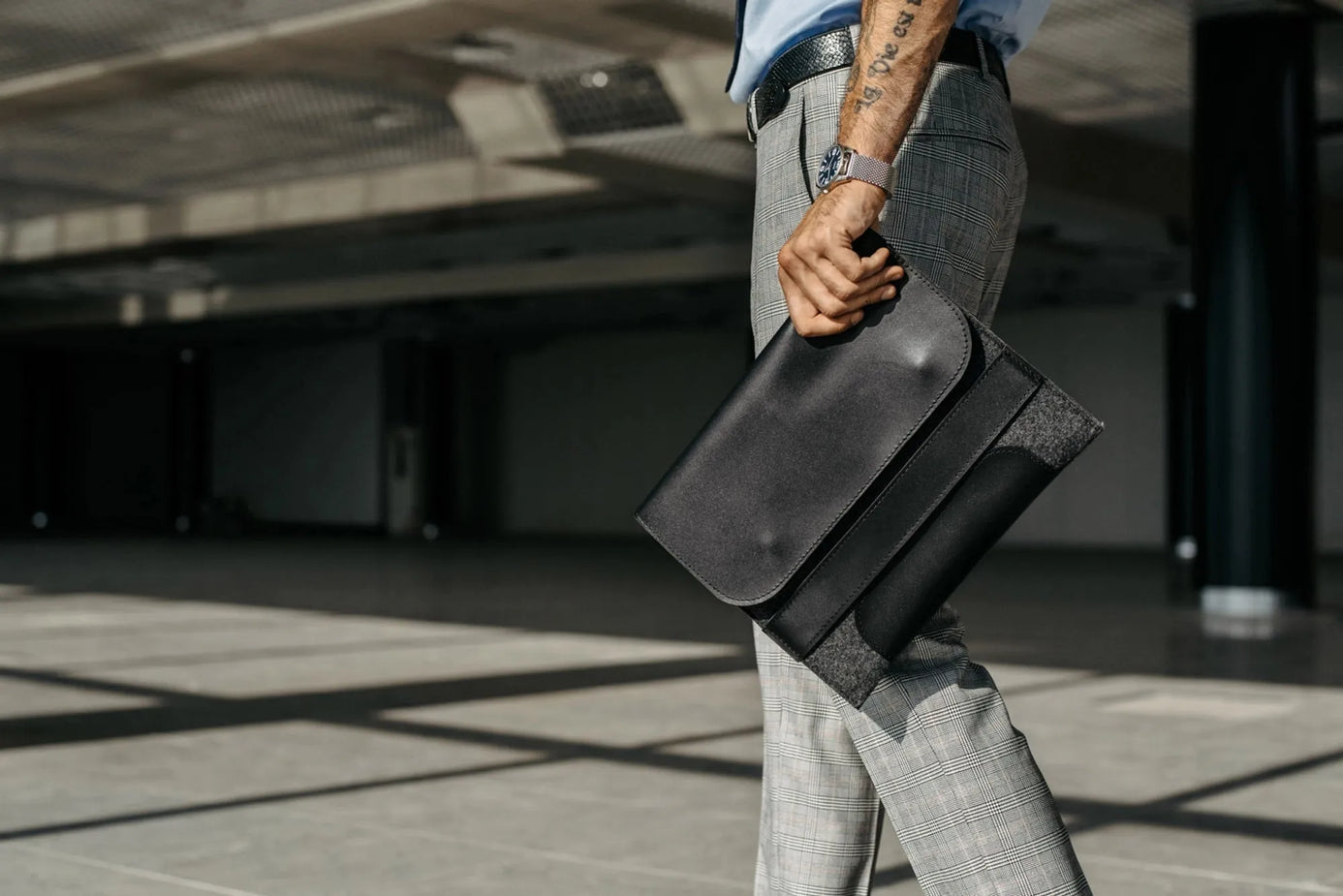 Leather & Wool MacBook Case | Smooth Black - Skin and Skin