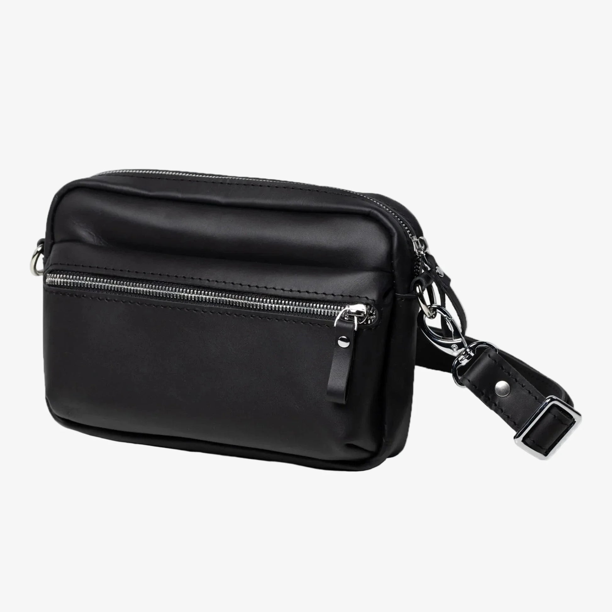 WalkBag - Leather Crossbody for Everyday | Smooth | Black - Skin and Skin