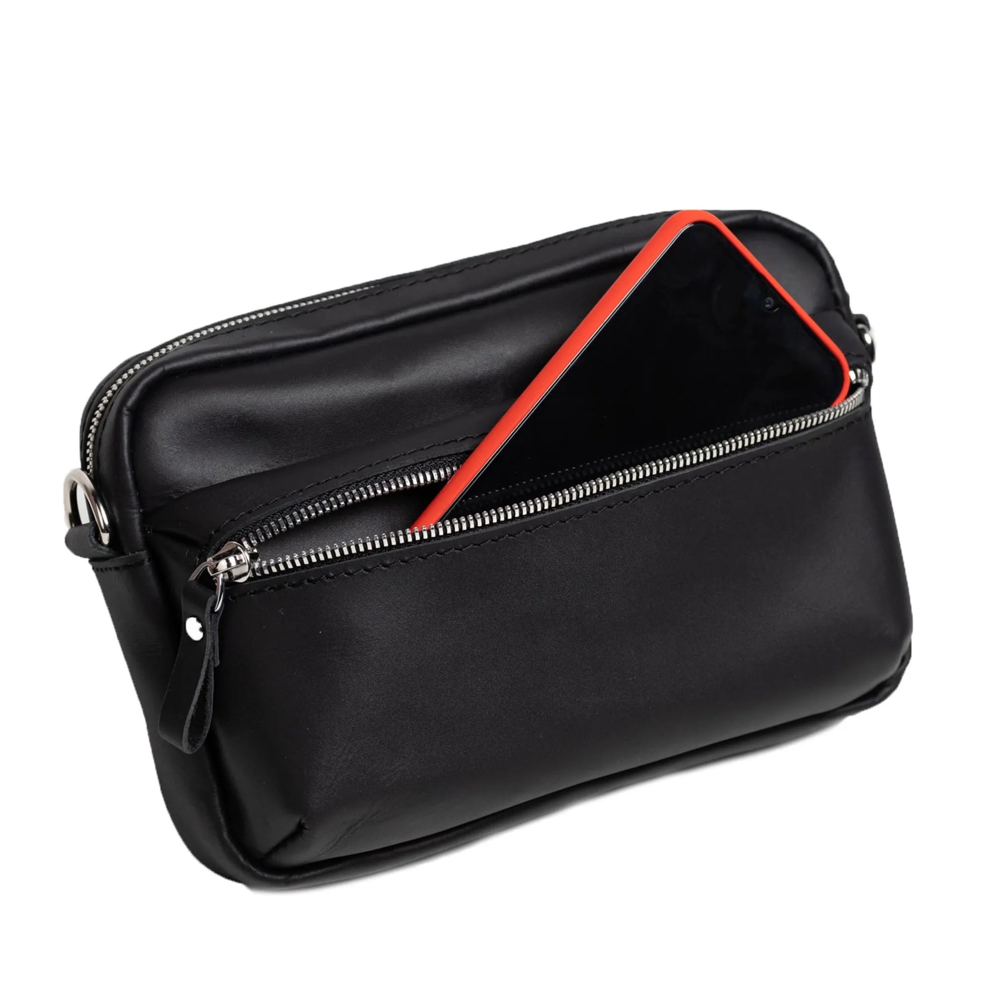 WalkBag - Leather Crossbody for Everyday | Smooth | Black - Skin and Skin