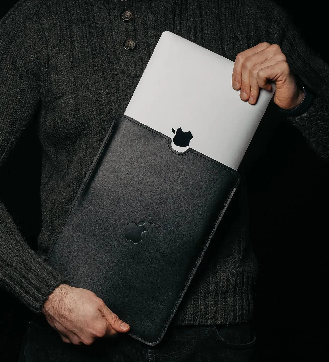 Тонкий чохол FlatCase для MacBook з класичної шкіри