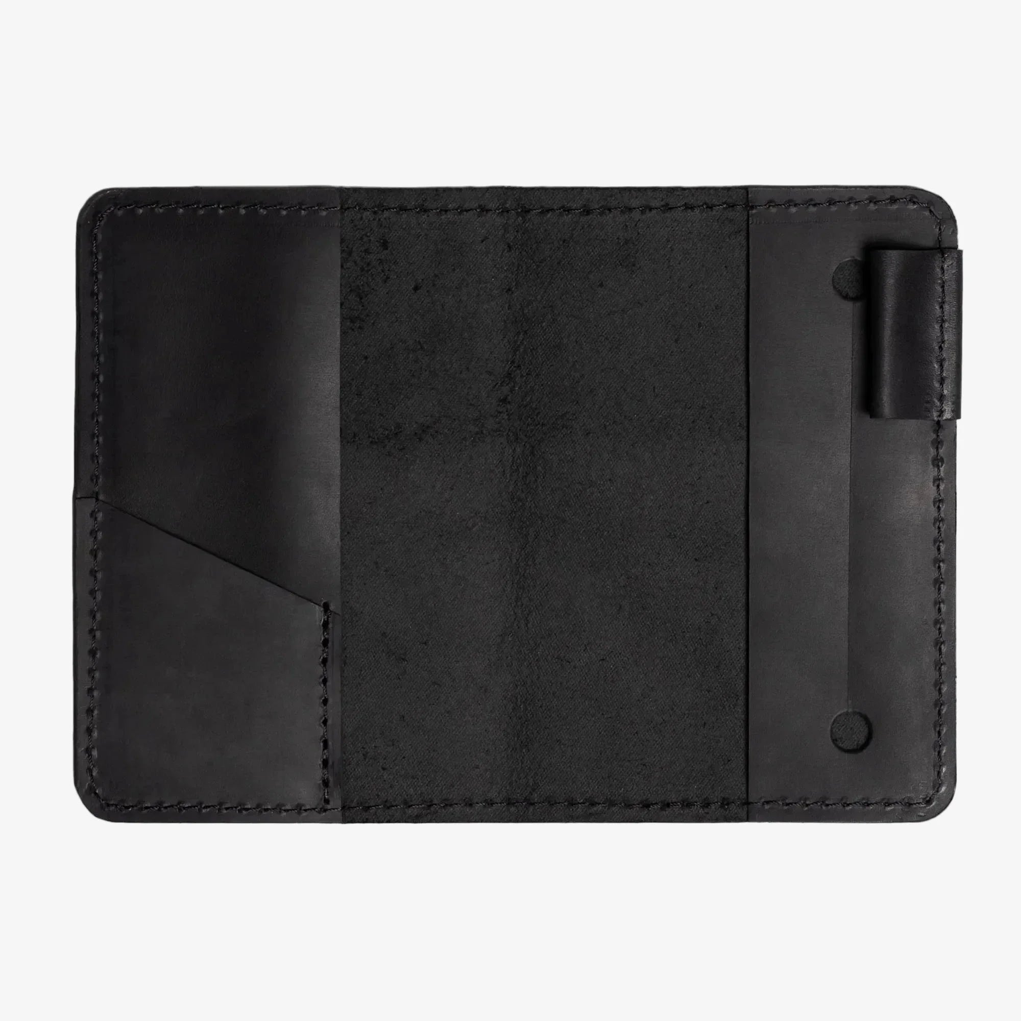 Distressed Leather Notebook cover A6, A5, B5, B6, A4 | Black - Skin and Skin