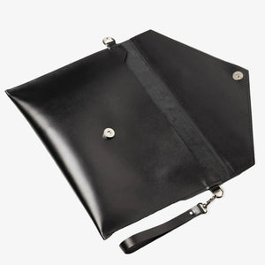 Leather Envelope Clutch - A4 | Smooth Black - Skin and Skin