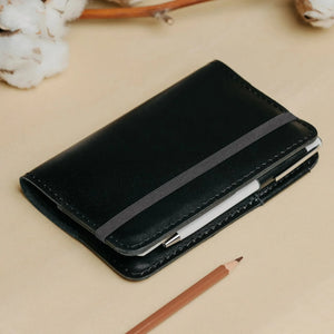 Leather Notebook cover A6, A5, B5, B6, A4 | Black - Skin and Skin