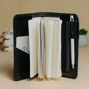 Leather Notebook cover A6, A5, B5, B6, A4 | Black - Skin and Skin
