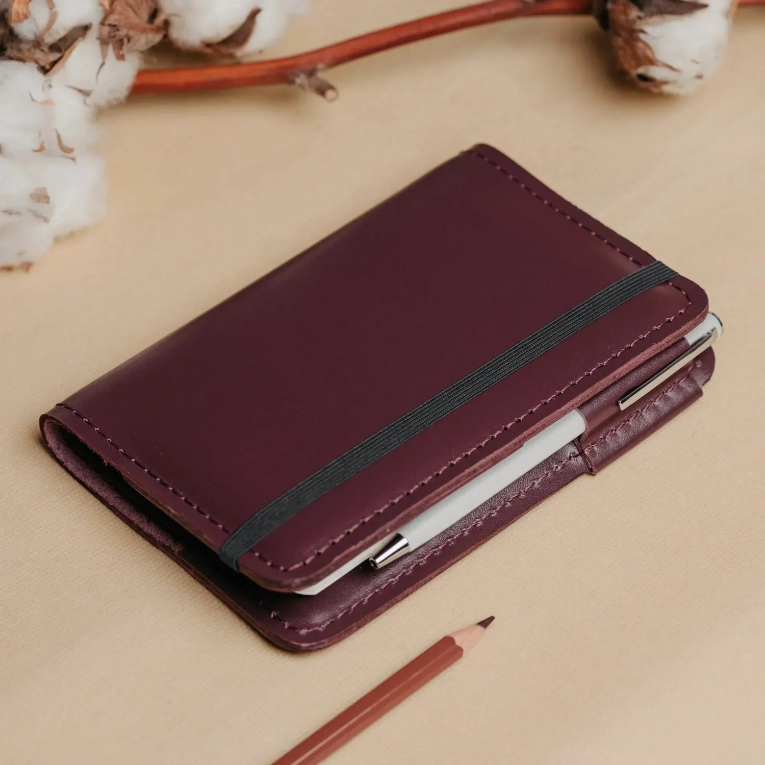 Leather Notebook cover A6, A5, B5, B6, A4 | Burgundy - Skin and Skin