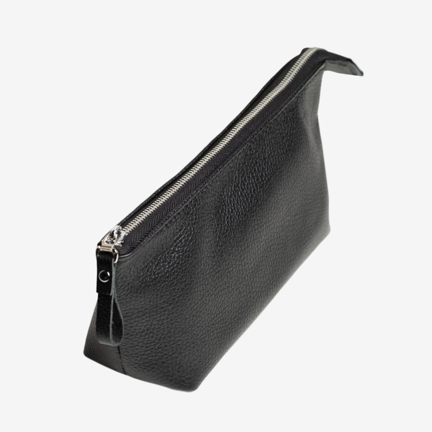 Full grain Leather Makeup Bag - Allure | Graini Black - Skin and Skin