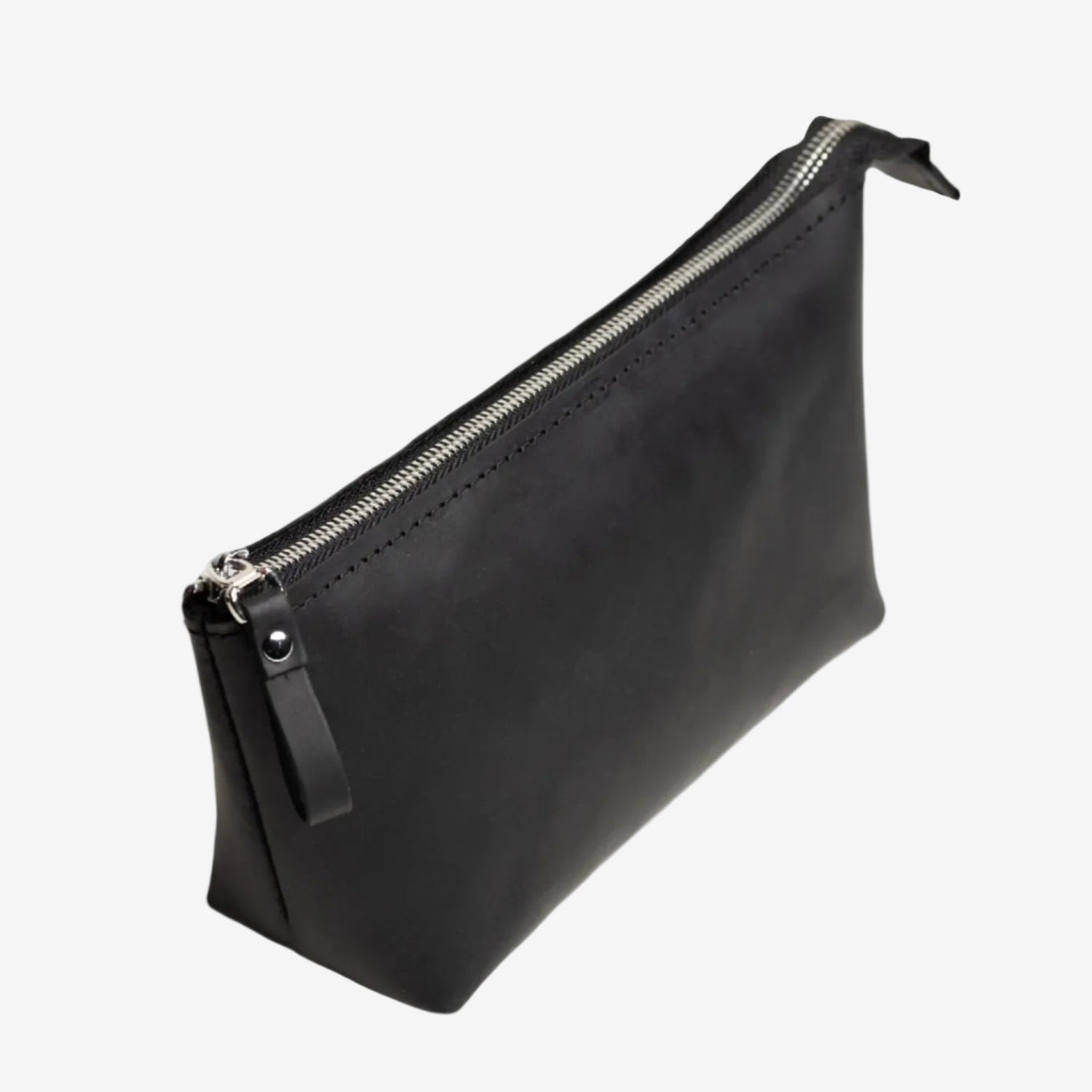 Full grain Leather Makeup Bag - Allure | Matte Black - Skin and Skin