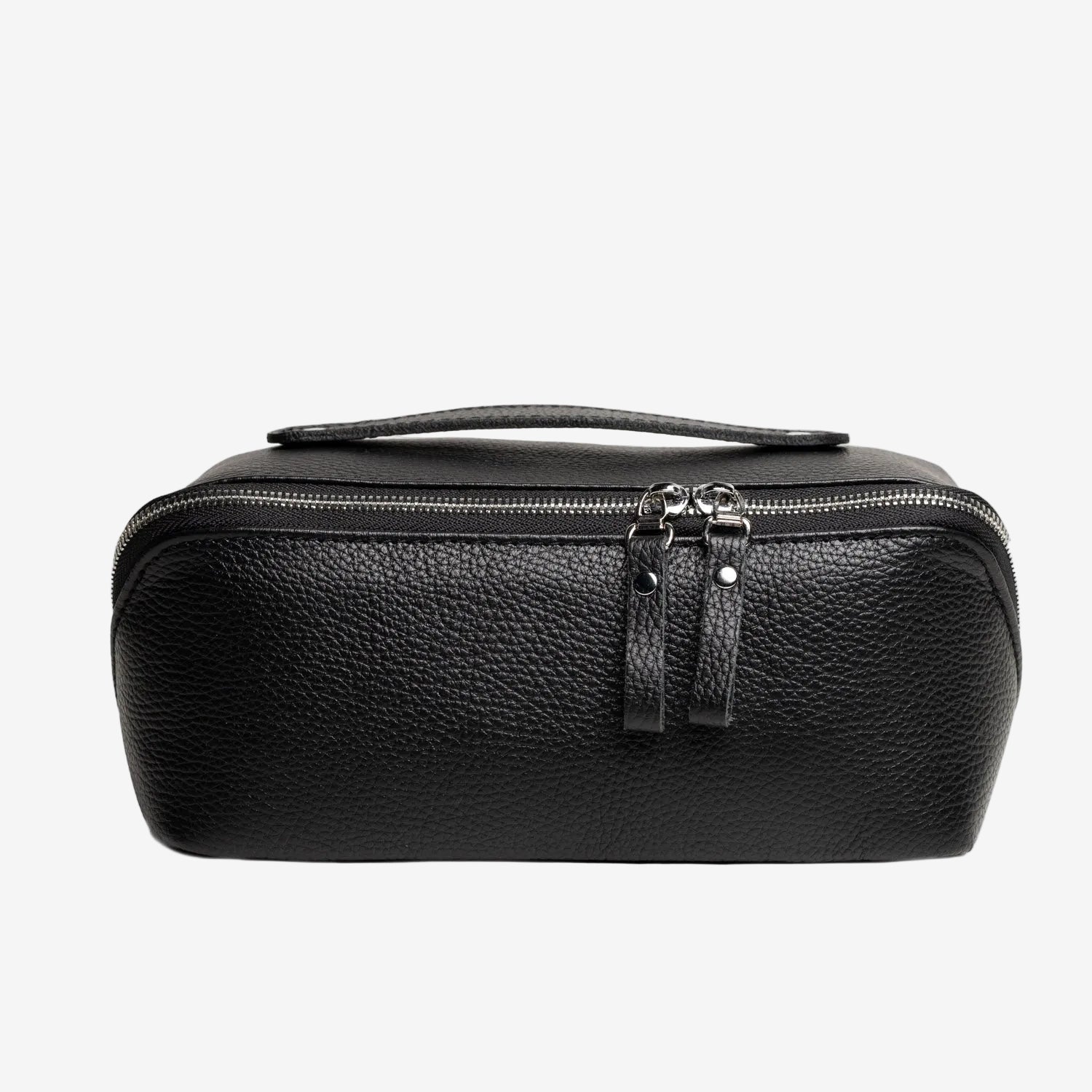 Fullgrain Leather Cosmetic Bag - BeautyBox | Graini Black - Skin and Skin