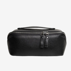 Fullgrain Leather Cosmetic Bag - BeautyBox | Graini Black - Skin and Skin