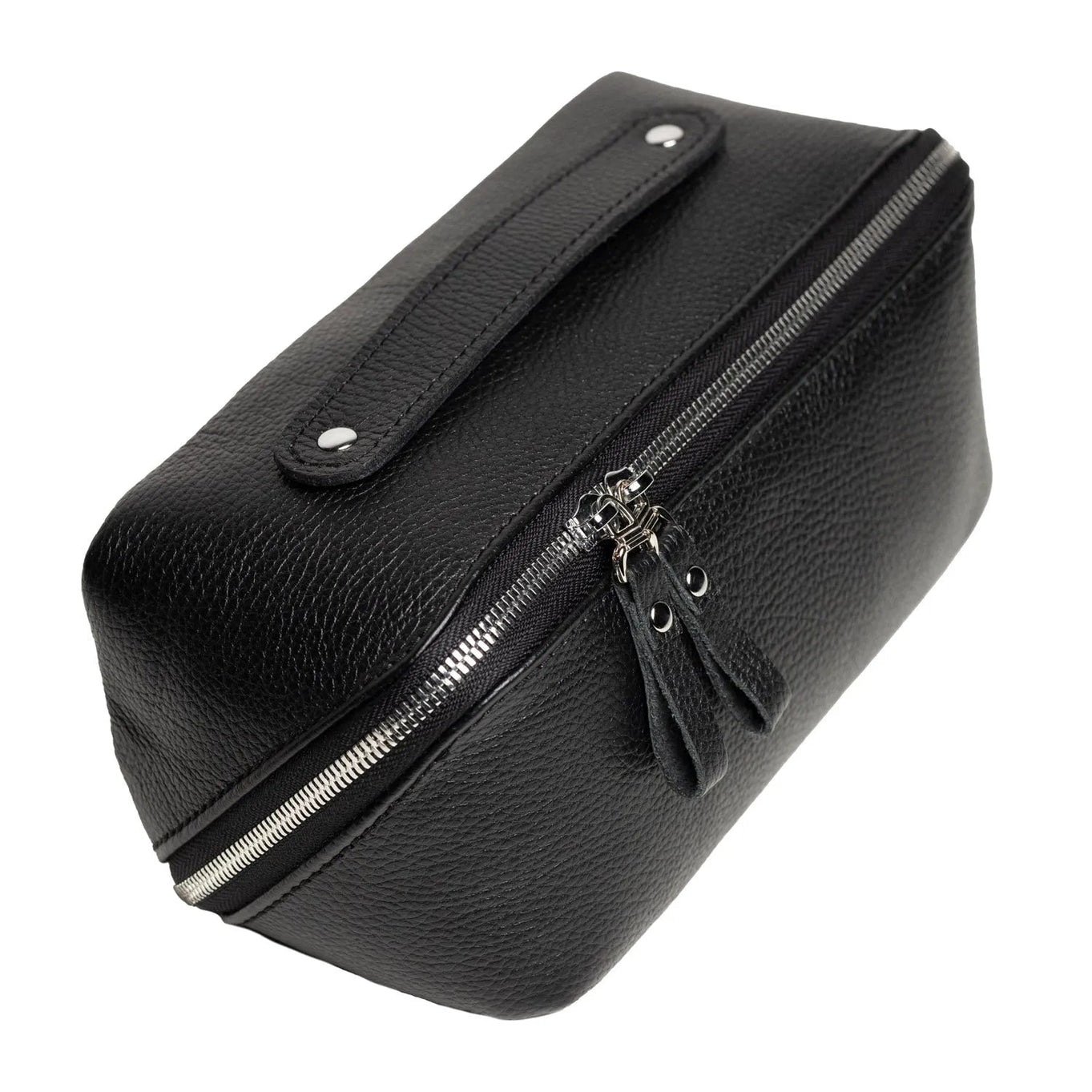 Fullgrain Leather Cosmetic Bag - BeautyBox | Graini Black - Skin and Skin