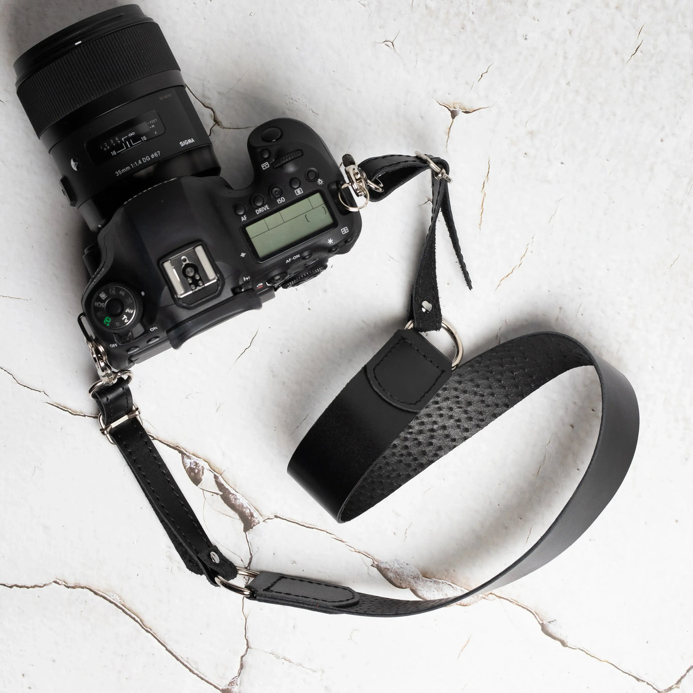 Leather Camera Strap | Black - Skin and Skin
