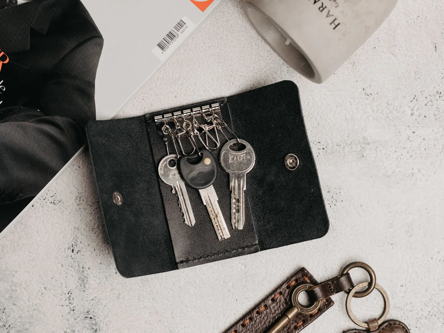 Шкіряний холдер для 6 ключів та карток