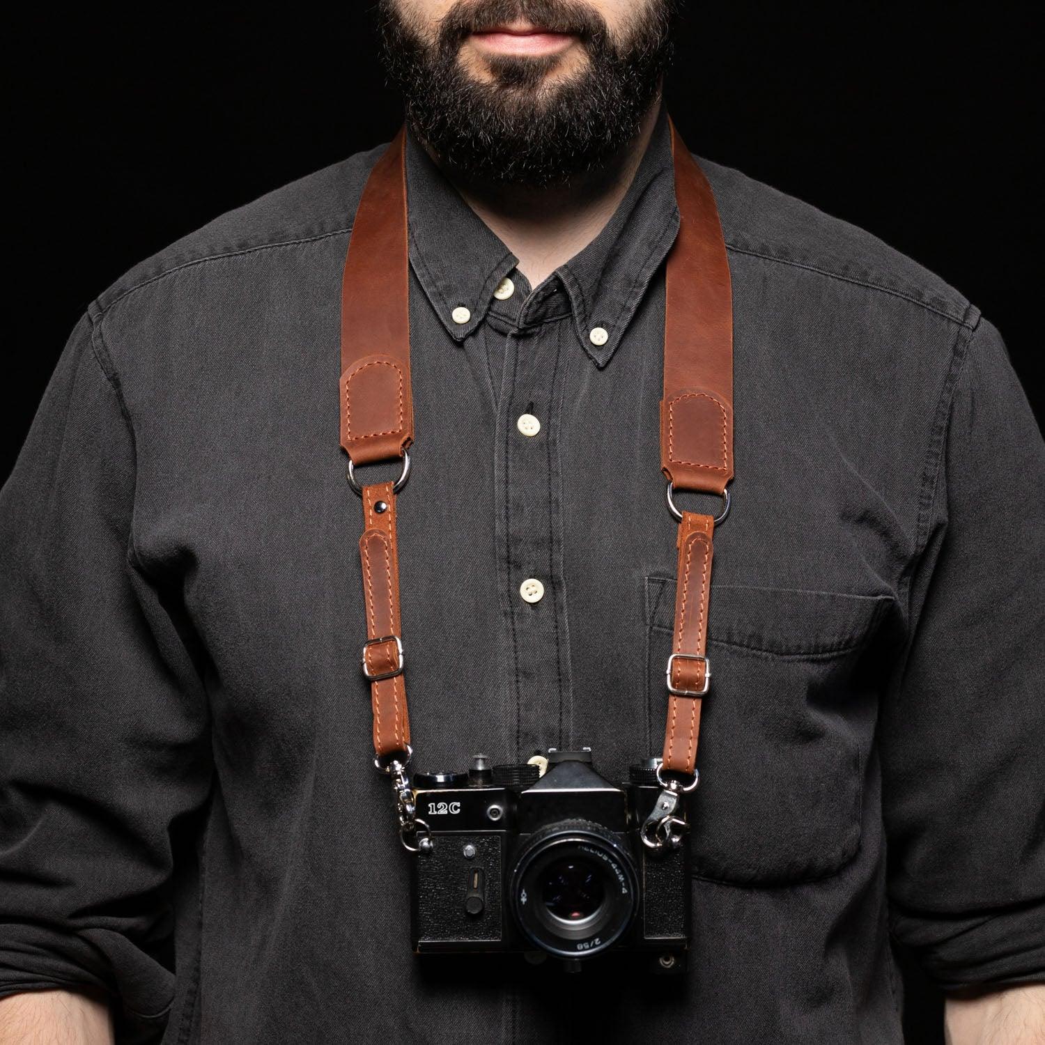 Ремінь для фотоапарата зі шкіри Crazy Horse | Швидкознімний та надійний