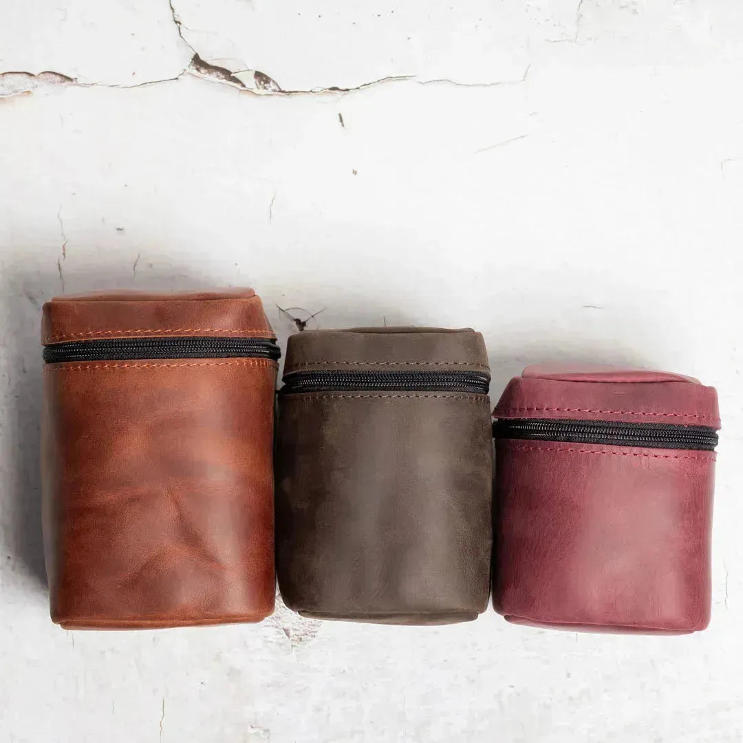 Чохол для об'єктива зі шкіри Crazy Horse | 4 розміри