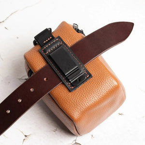 Full-Grain Leather Camera Lens Case | Cognac - Skin and Skin