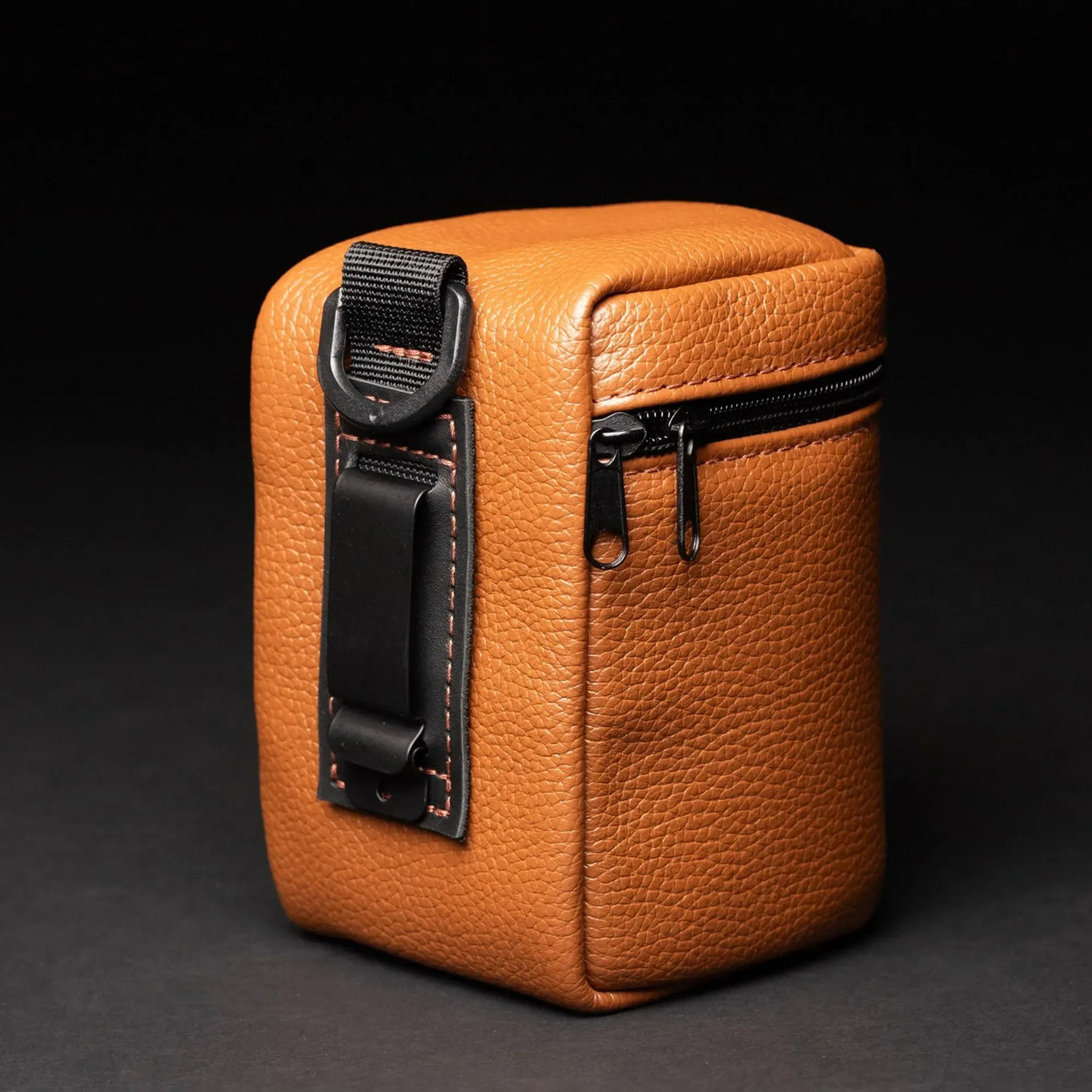 Full-Grain Leather Camera Lens Case | Cognac - Skin and Skin