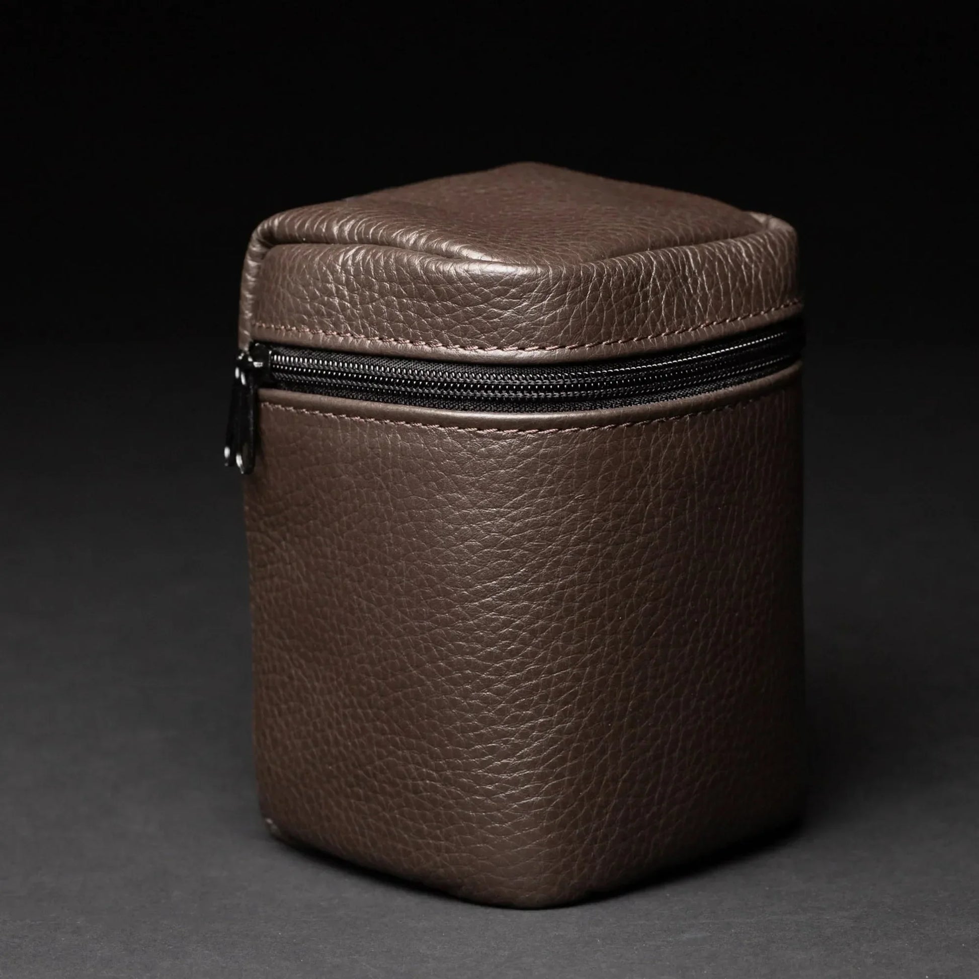 Full-Grain Leather Camera Lens Case | Chocolate Brown - Skin and Skin