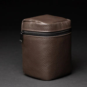 Full-Grain Leather Camera Lens Case | Chocolate Brown - Skin and Skin