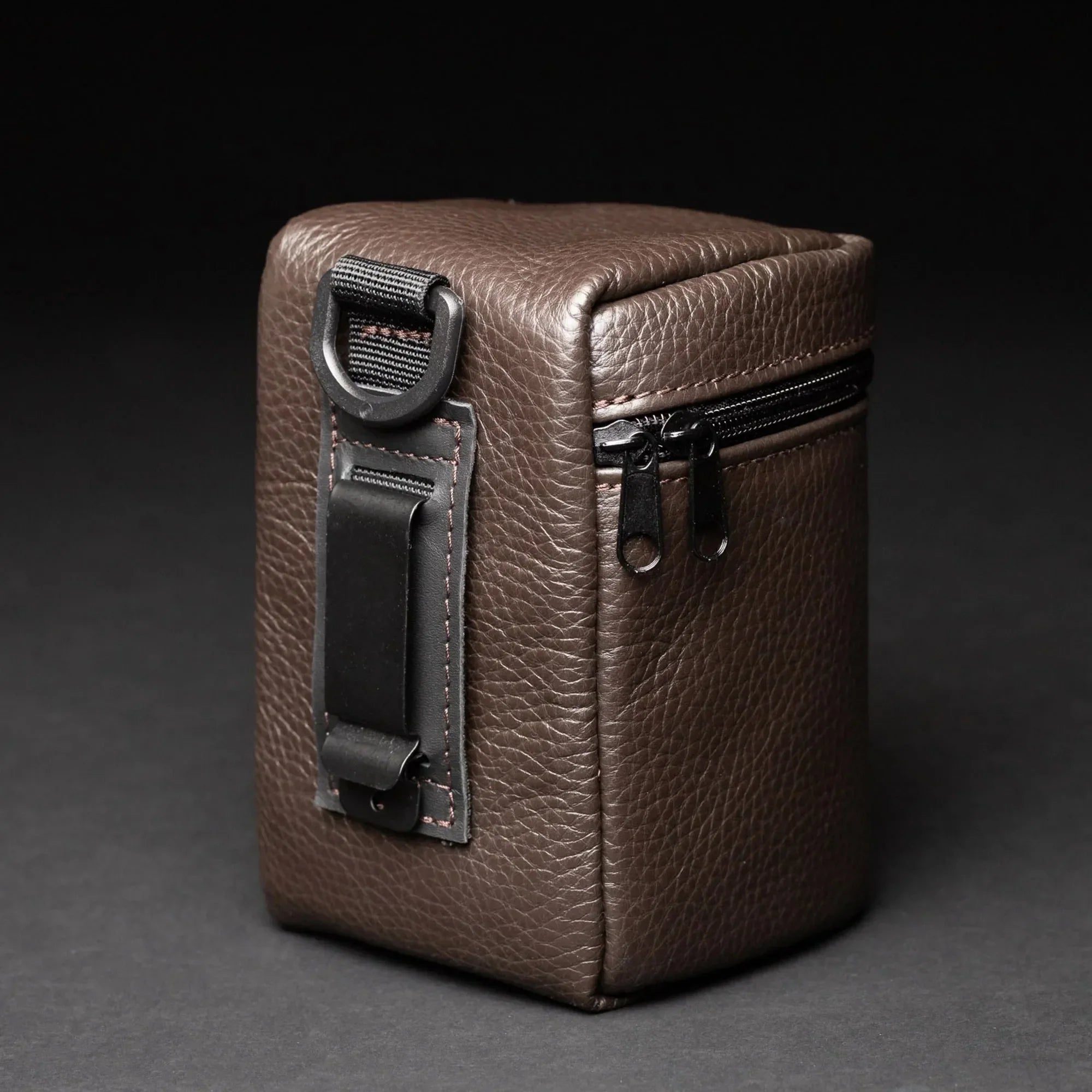 Full-Grain Leather Camera Lens Case | Chocolate Brown - Skin and Skin
