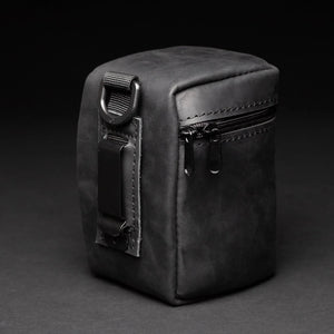 Distressed Leather Camera Lens Pouch | Black - Skin and Skin