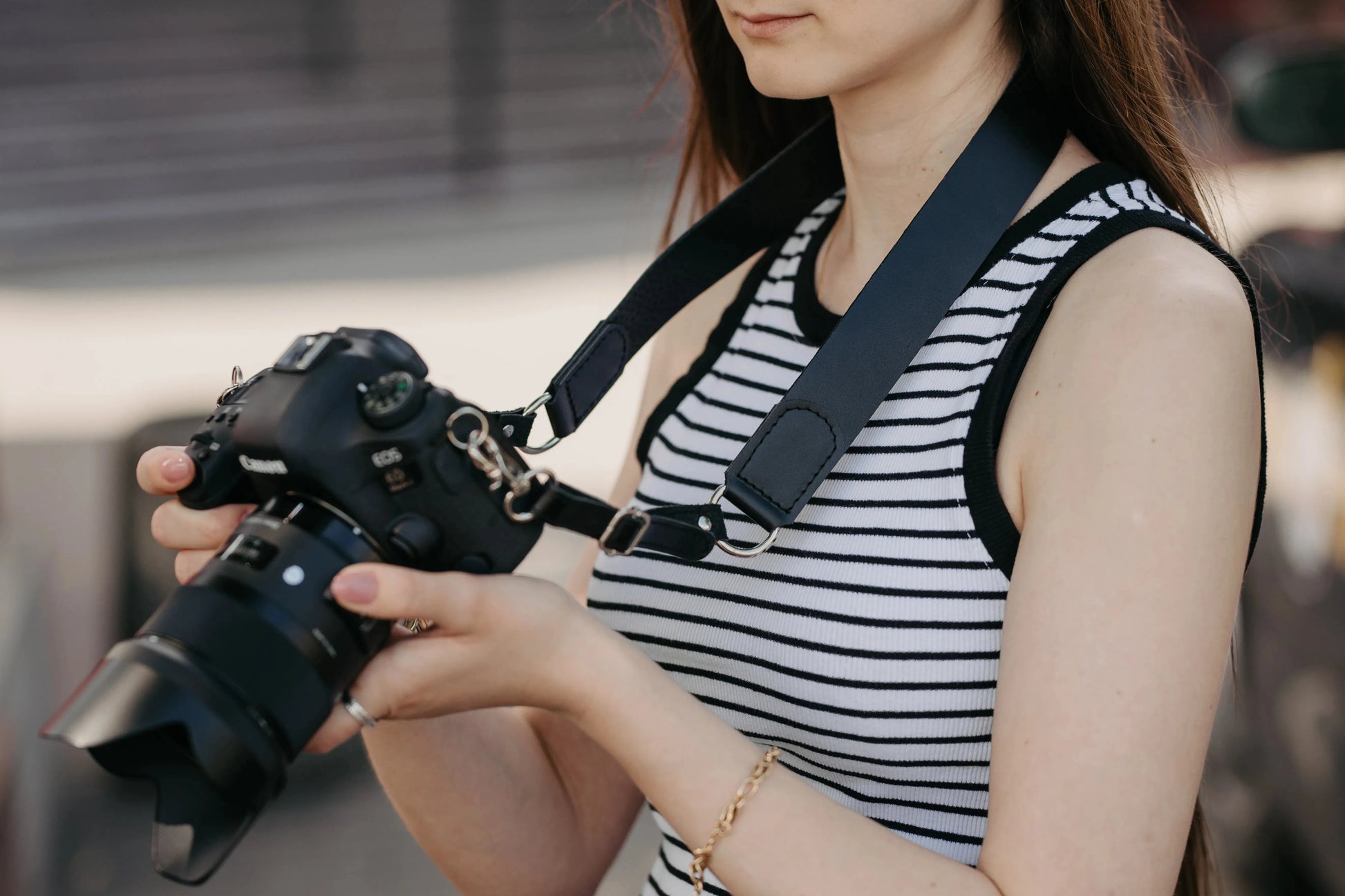Leather Camera Strap | Black - Skin and Skin