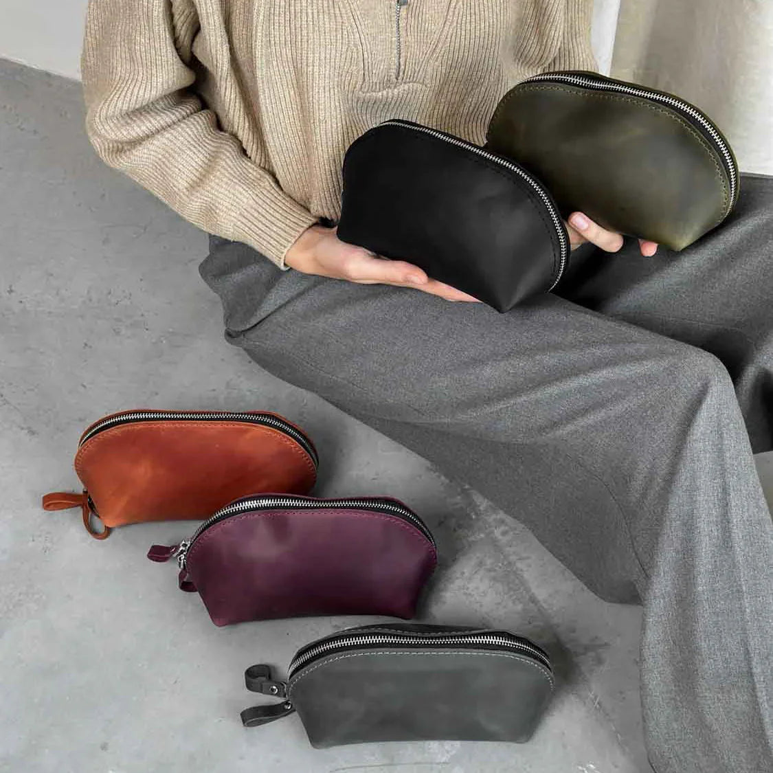 Косметичка зі шкіри Crazy Horse | Mirana