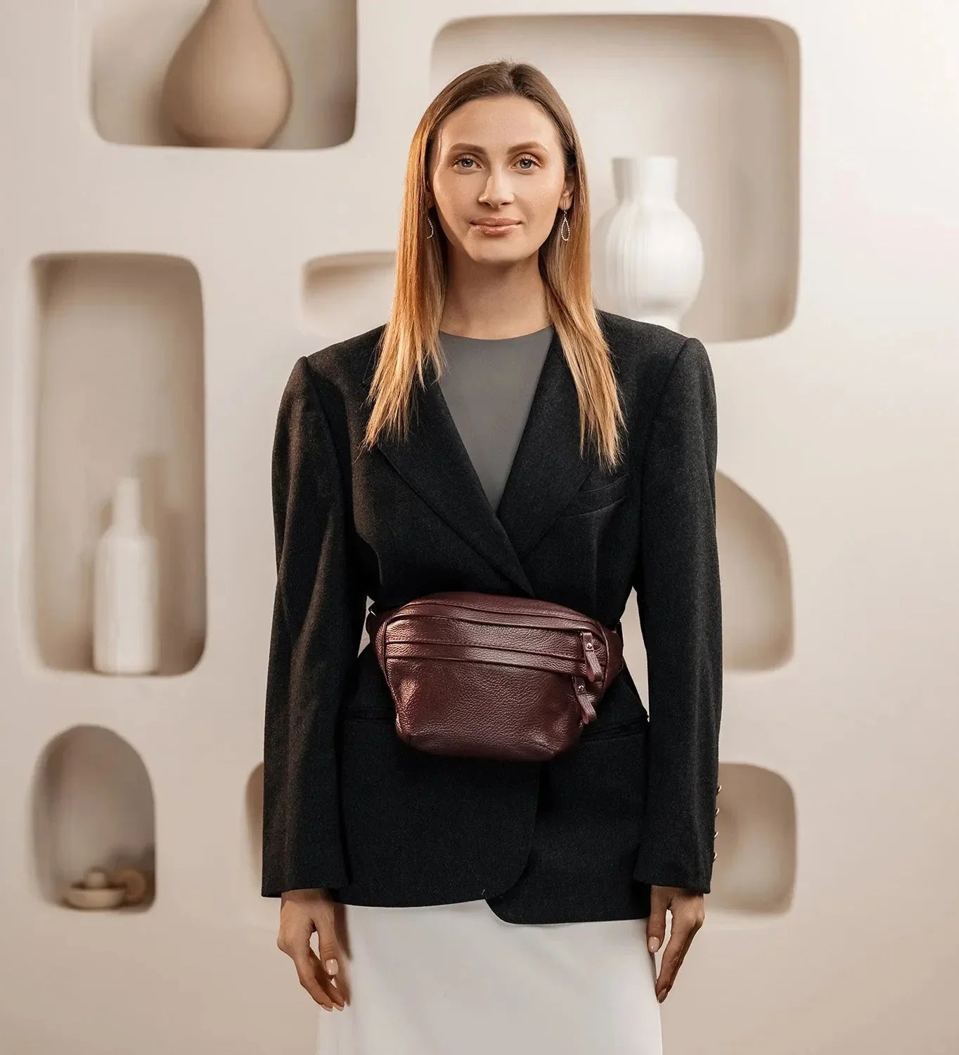 Шкіряна бананка на блискавці | B-Bag