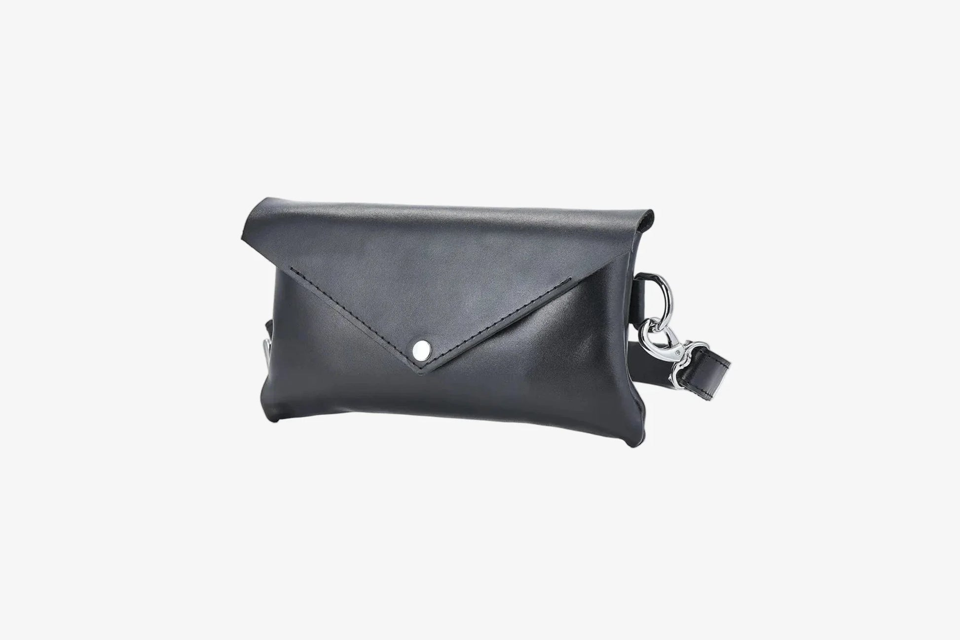 Women's Leather Envelope Bag | Smooth Black - Skin and Skin